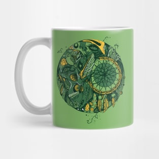 Forrest Green Skull and Dreamcatcher Circle Mug